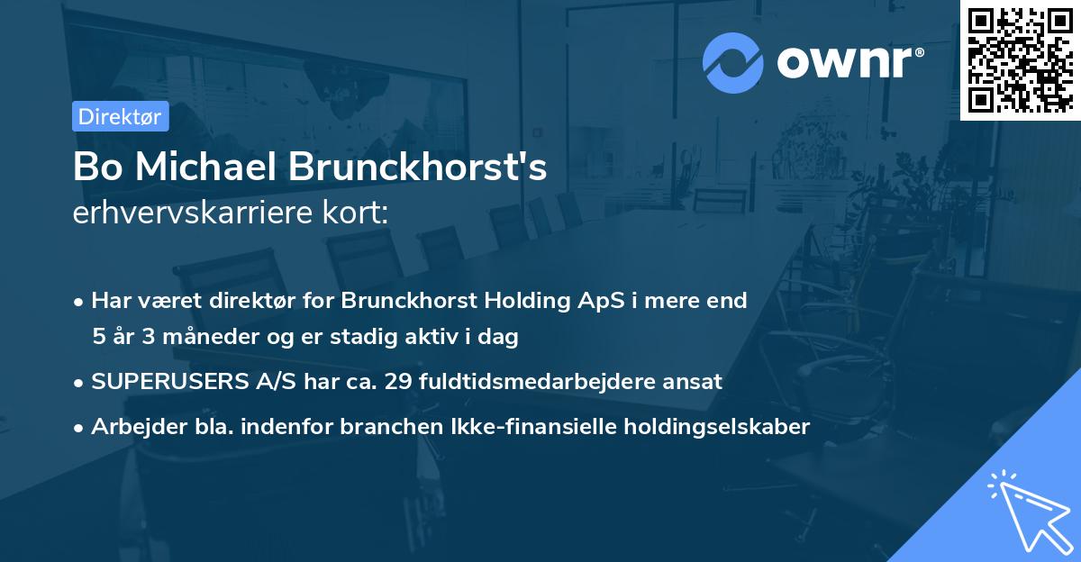 Bo Michael Brunckhorst's erhvervskarriere kort