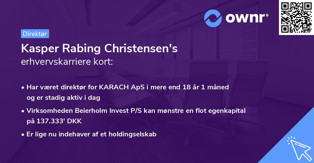 Kasper Rabing Christensen's erhvervskarriere kort