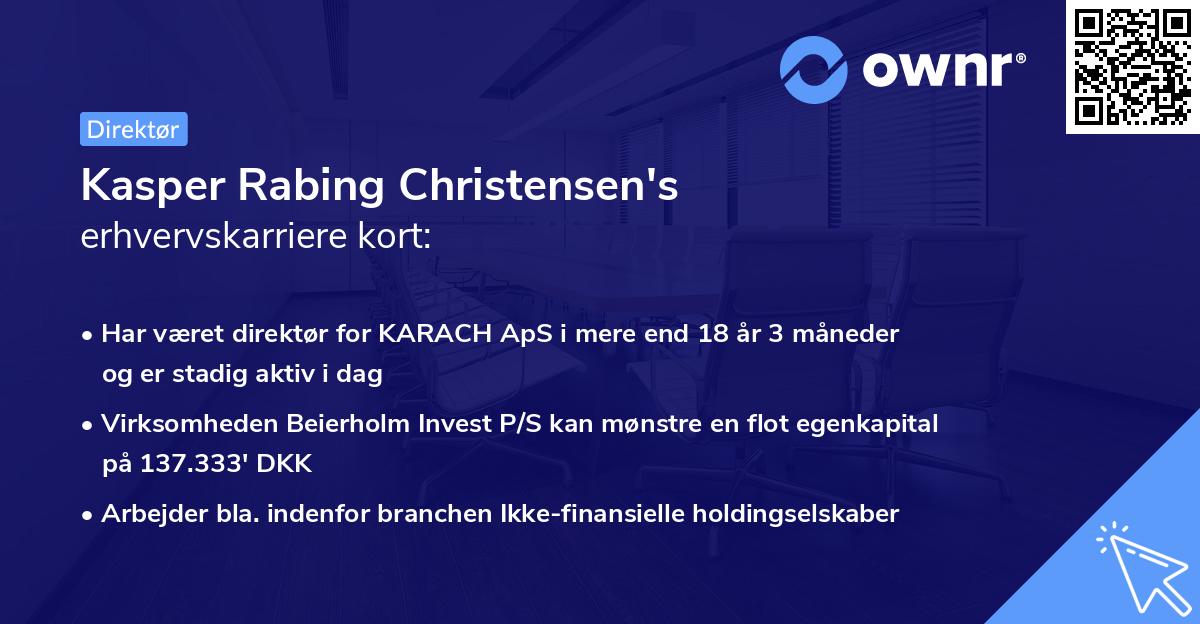 Kasper Rabing Christensen's erhvervskarriere kort