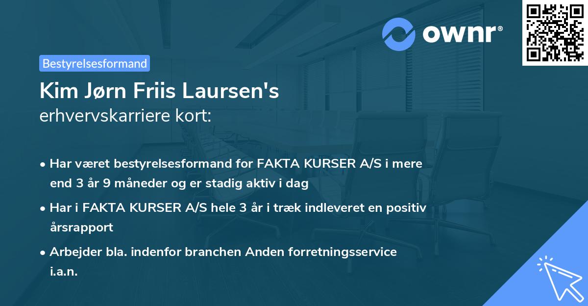 Kim Jørn Friis Laursen's erhvervskarriere kort