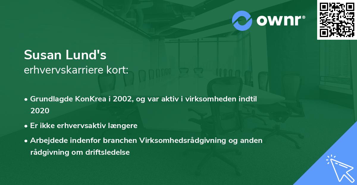 Susan Lund's erhvervskarriere kort