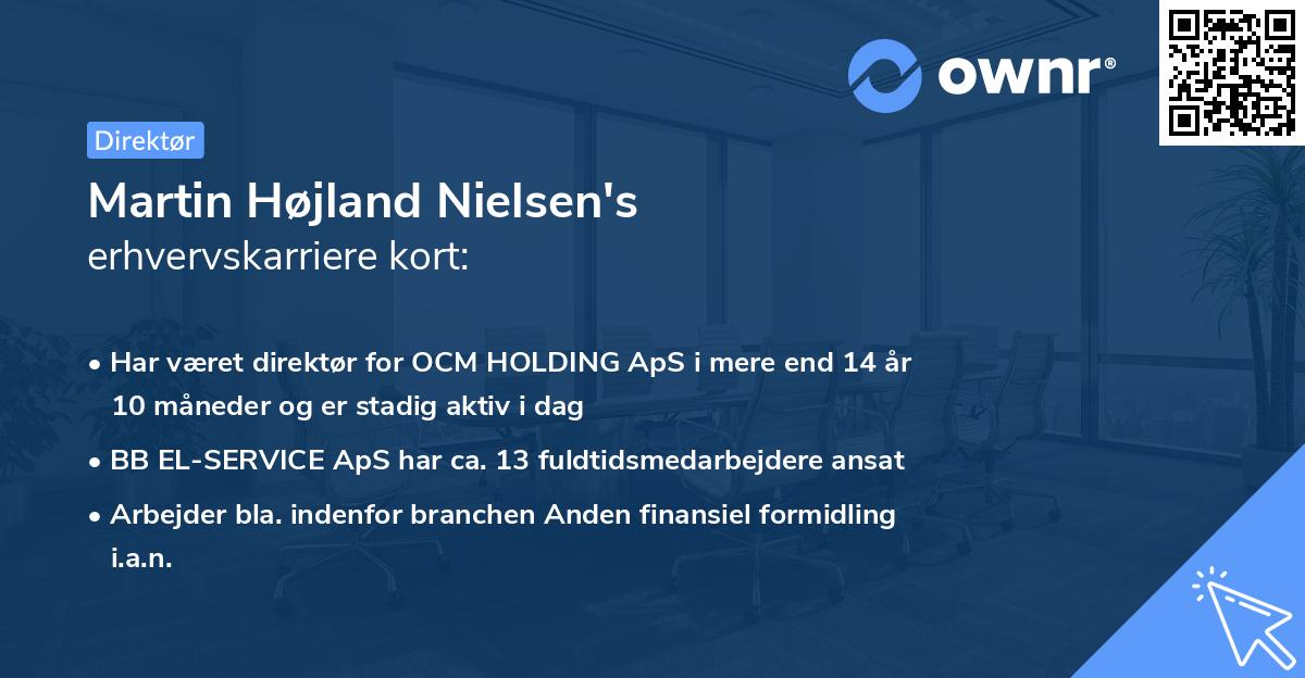 Martin Højland Nielsen's erhvervskarriere kort
