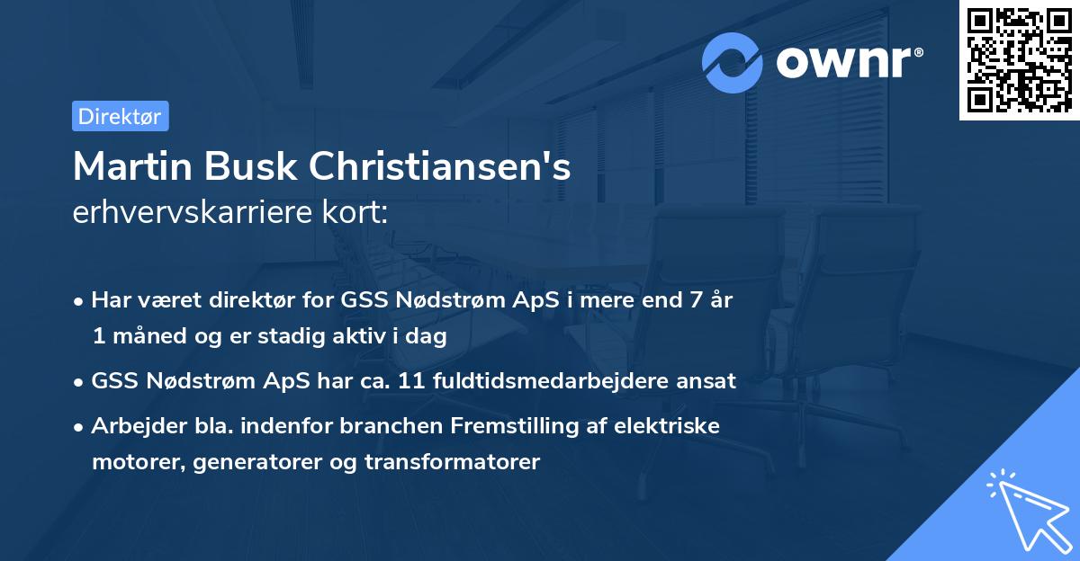 Martin Busk Christiansen's erhvervskarriere kort