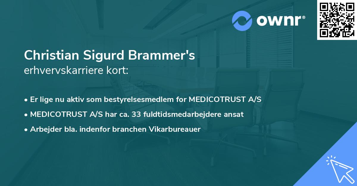 Christian Sigurd Brammer's erhvervskarriere kort