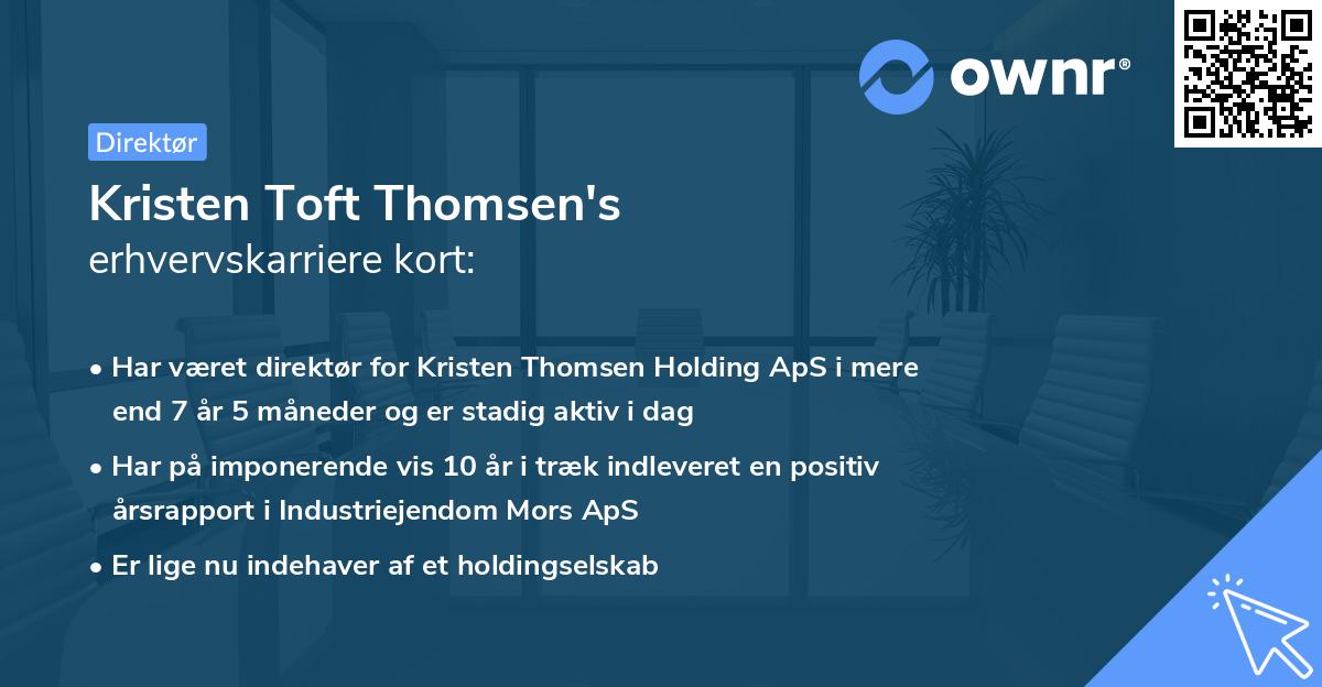 Kristen Toft Thomsen's erhvervskarriere kort