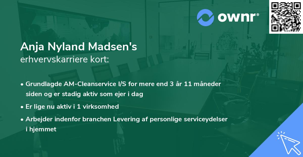 Anja Nyland Madsen's erhvervskarriere kort