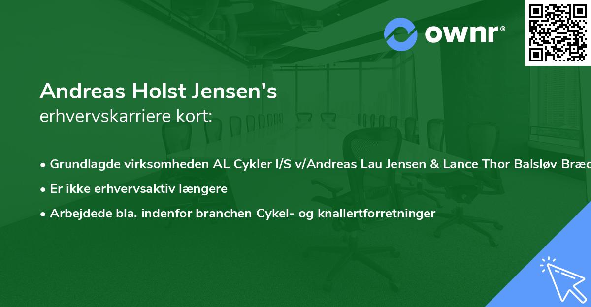 Andreas Holst Jensen's erhvervskarriere kort