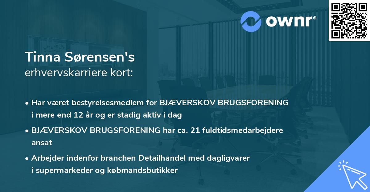 Tinna Sørensen's erhvervskarriere kort