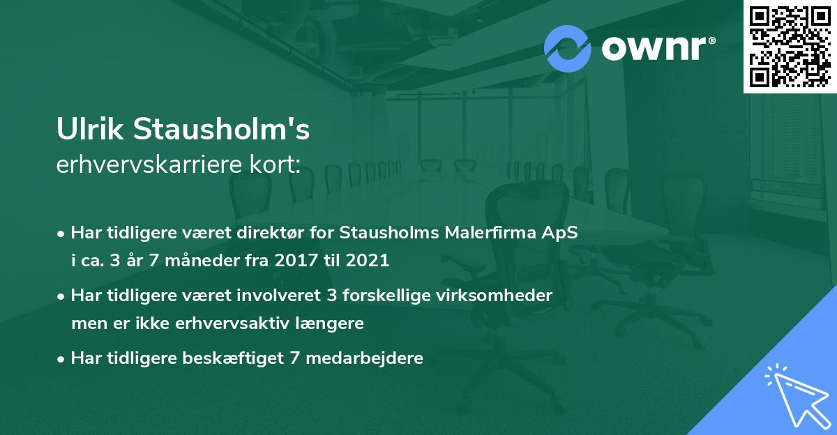 Ulrik Stausholm's erhvervskarriere kort