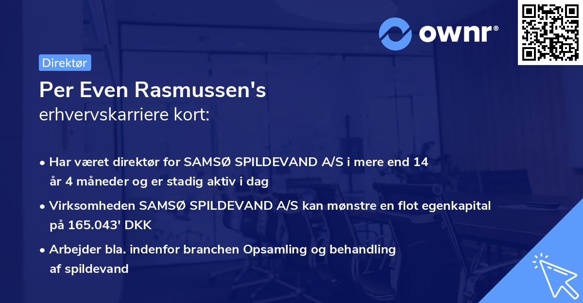 Per Even Rasmussen's erhvervskarriere kort