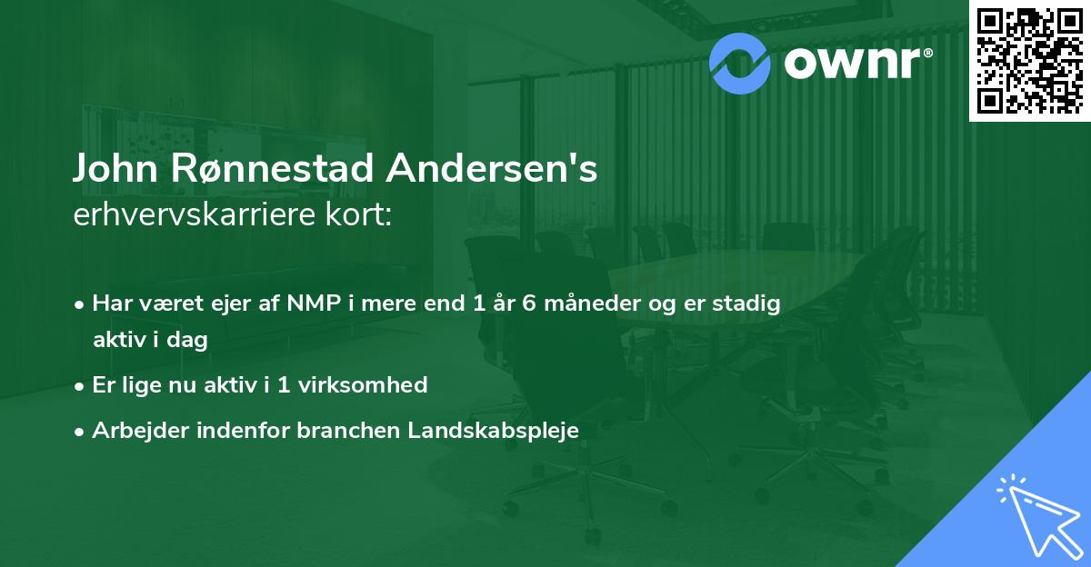 John Rønnestad Andersen's erhvervskarriere kort