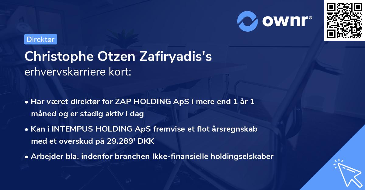 Christophe Otzen Zafiryadis's erhvervskarriere kort