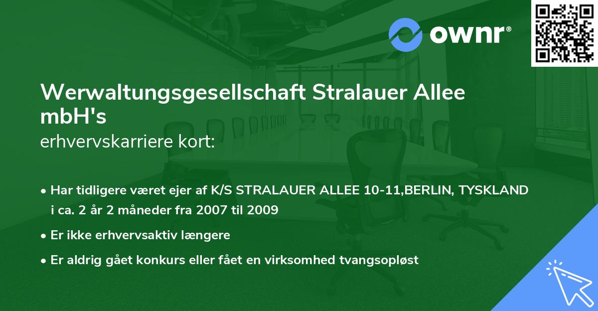Werwaltungsgesellschaft Stralauer Allee mbH's erhvervskarriere kort