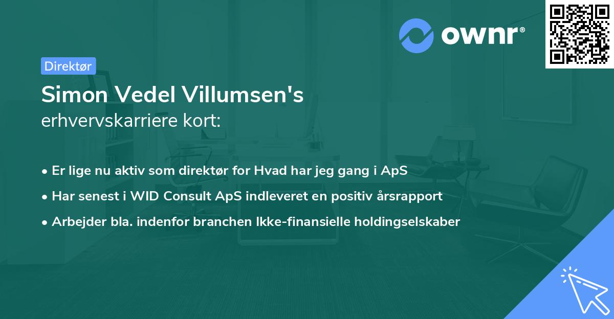 Simon Vedel Villumsen's erhvervskarriere kort