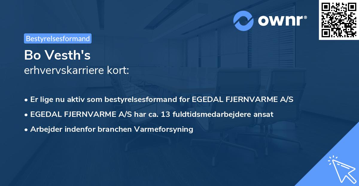 Bo Vesth's erhvervskarriere kort