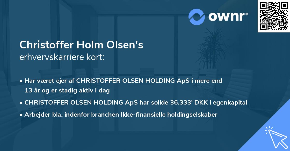 Christoffer Holm Olsen's erhvervskarriere kort