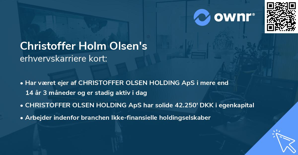 Christoffer Holm Olsen's erhvervskarriere kort