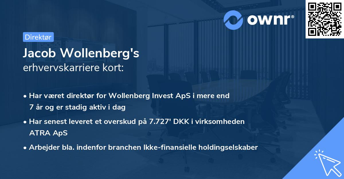 Jacob Wollenberg's erhvervskarriere kort