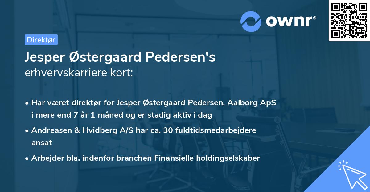 Jesper Østergaard Pedersen's erhvervskarriere kort