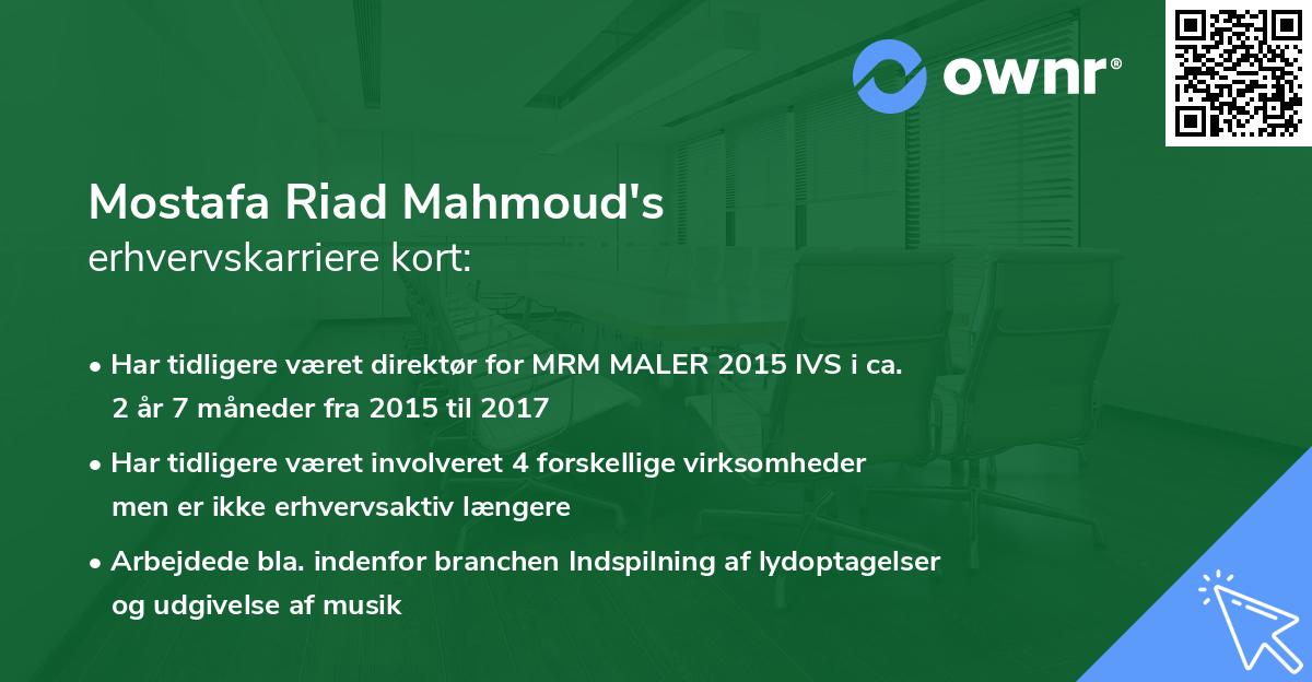Mostafa Riad Mahmoud's erhvervskarriere kort