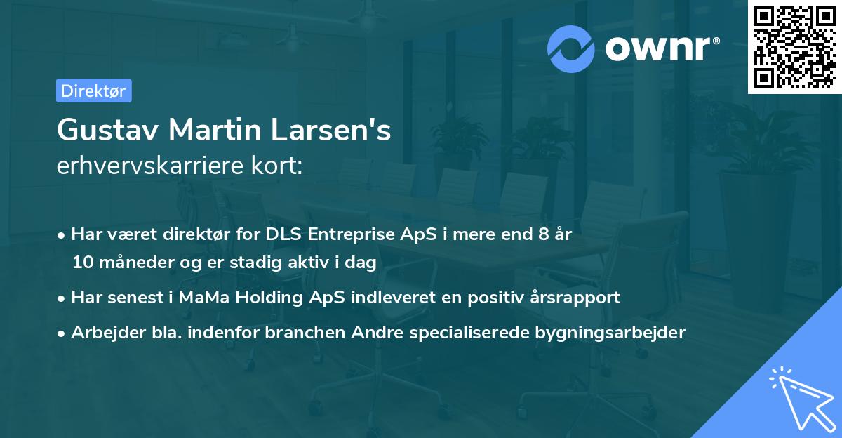 Gustav Martin Larsen's erhvervskarriere kort