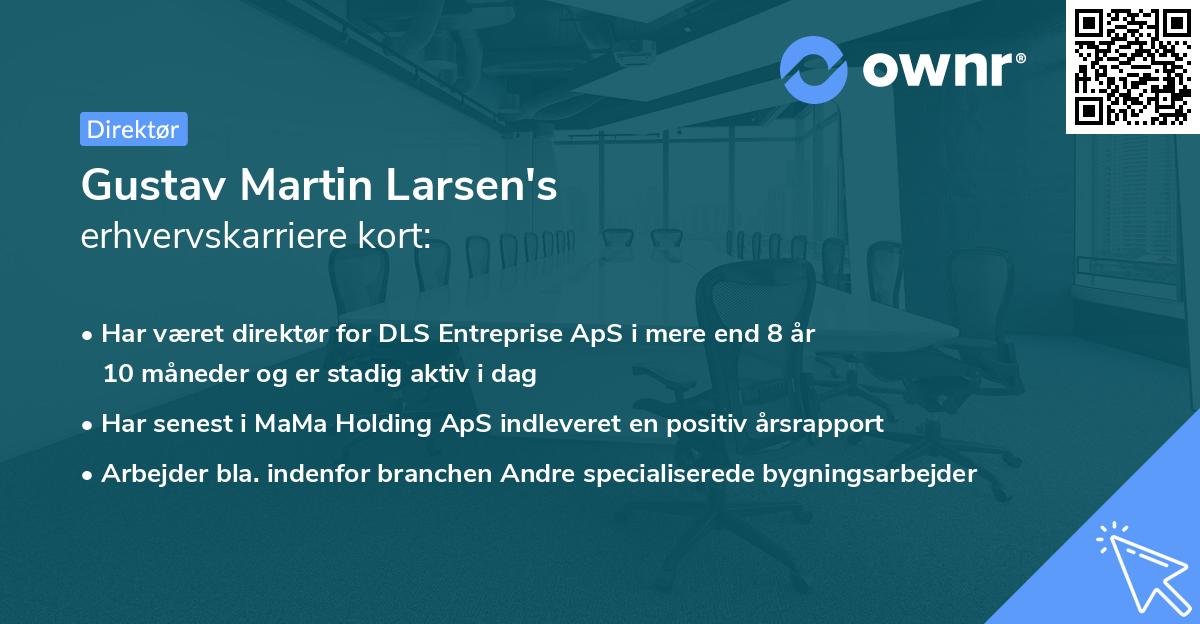 Gustav Martin Larsen's erhvervskarriere kort