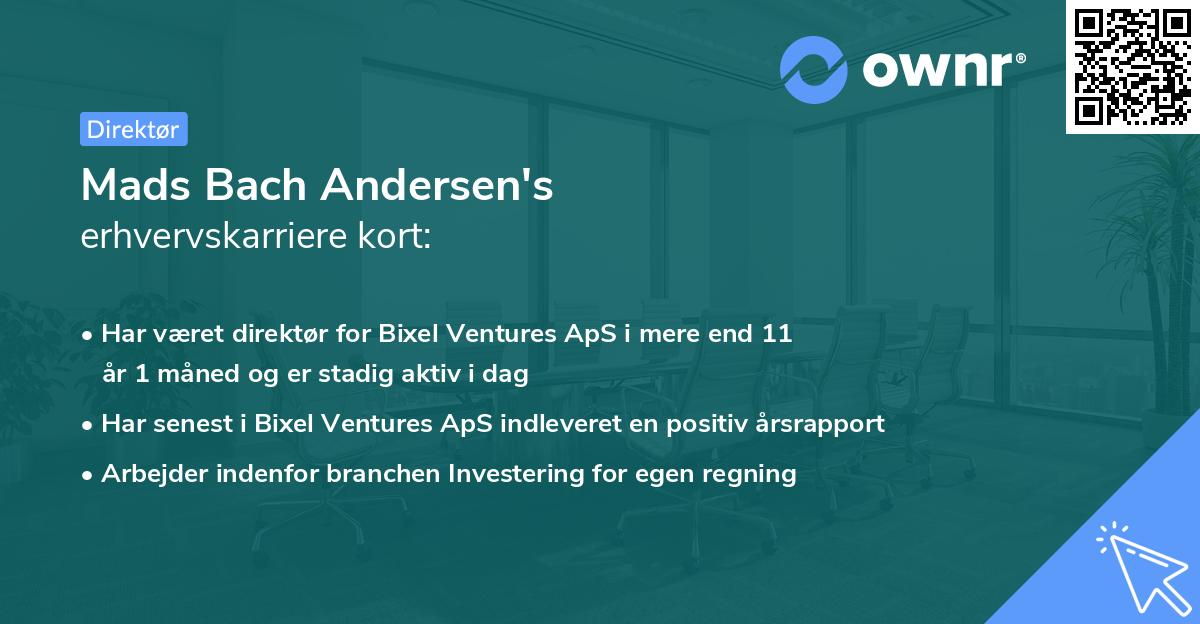 Mads Bach Andersen's erhvervskarriere kort