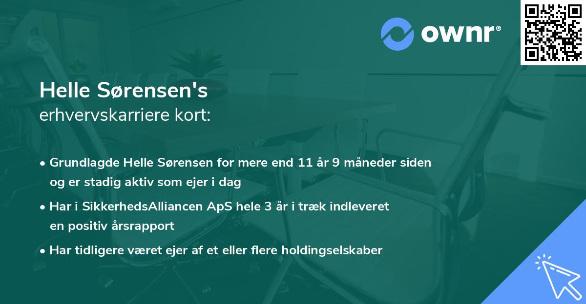 Helle Sørensen's erhvervskarriere kort