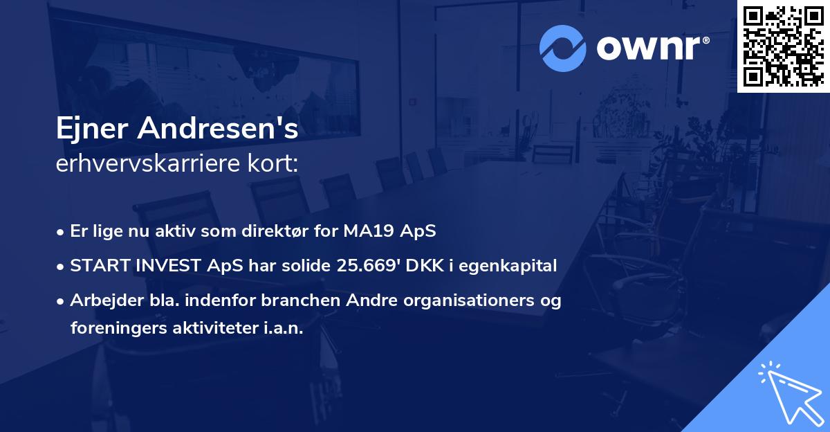 Ejner Andresen's erhvervskarriere kort