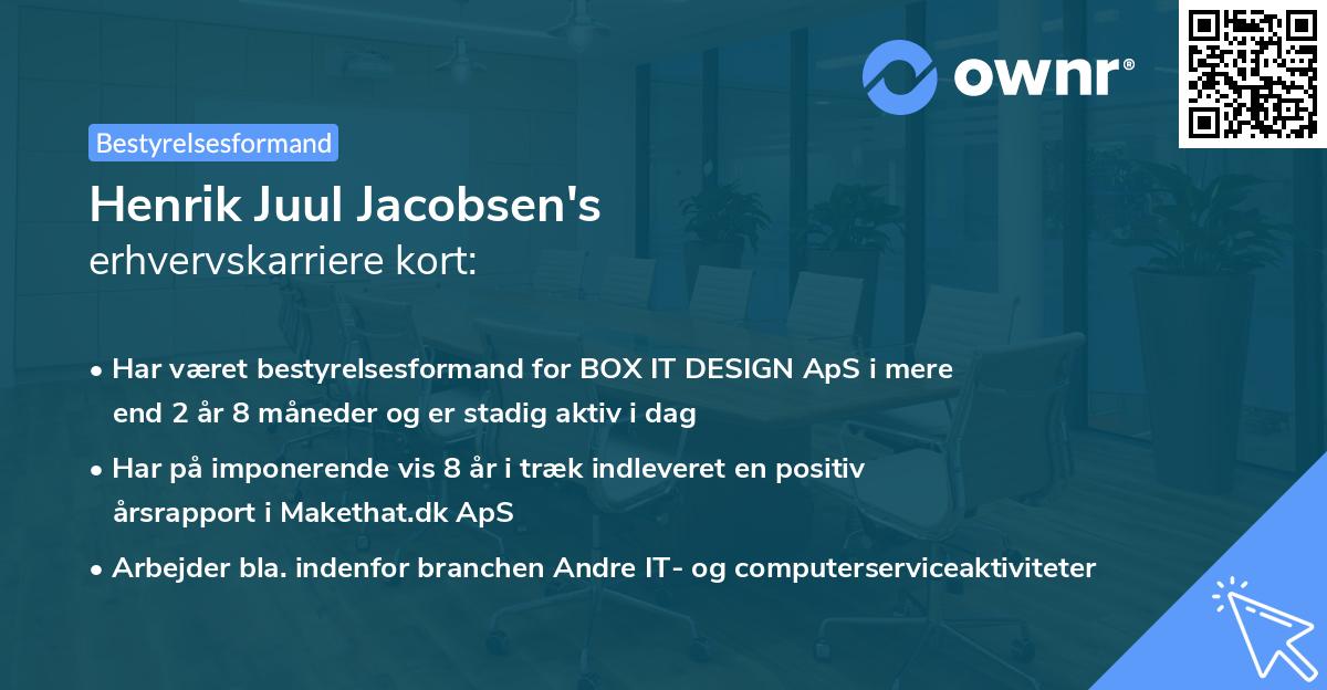 Henrik Juul Jacobsen's erhvervskarriere kort
