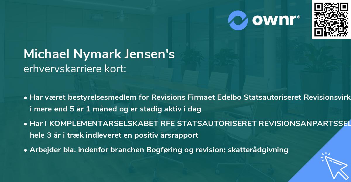 Michael Nymark Jensen's erhvervskarriere kort