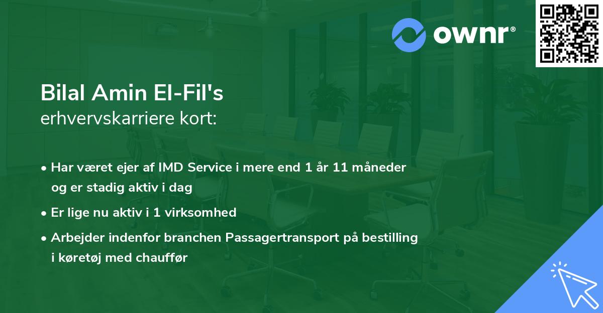 Bilal Amin El-Fil's erhvervskarriere kort