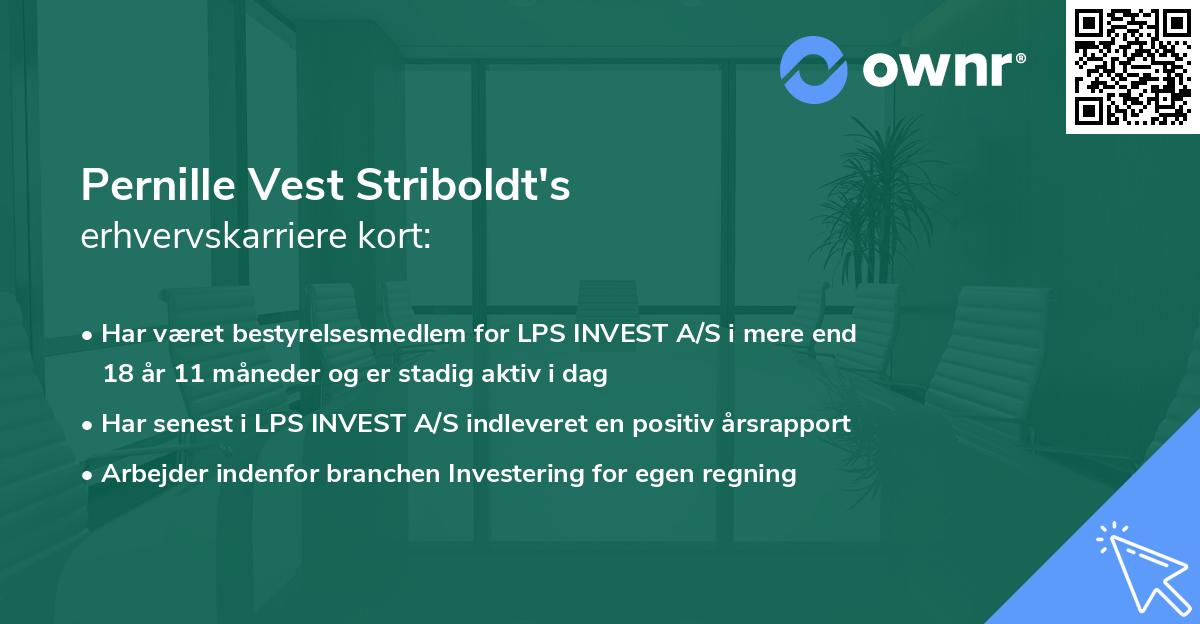 Pernille Vest Striboldt's erhvervskarriere kort
