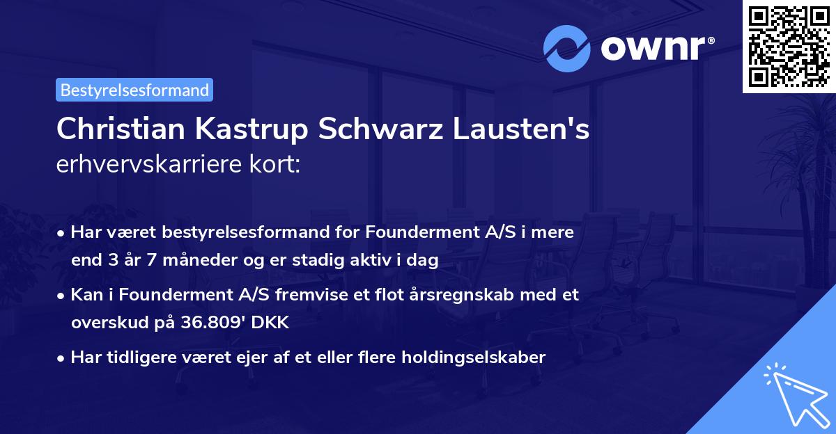 Christian Kastrup Schwarz Lausten's erhvervskarriere kort