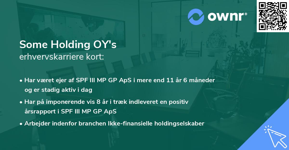 Some Holding OY's erhvervskarriere kort