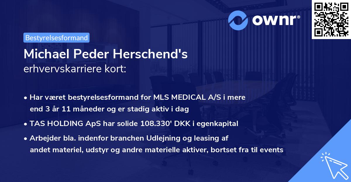 Michael Peder Herschend's erhvervskarriere kort