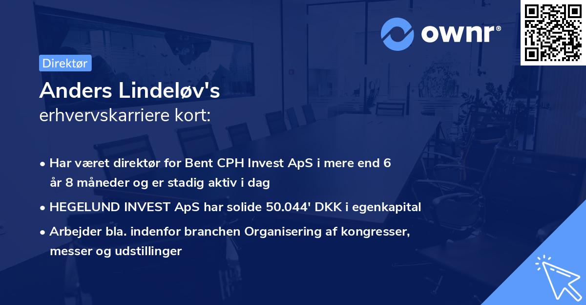 Anders Lindeløv's erhvervskarriere kort