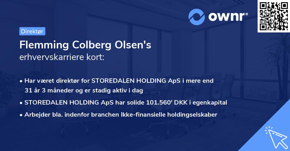 Flemming Colberg Olsen's erhvervskarriere kort