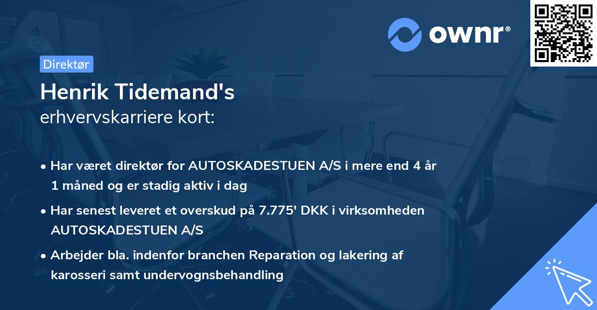 Henrik Tidemand's erhvervskarriere kort