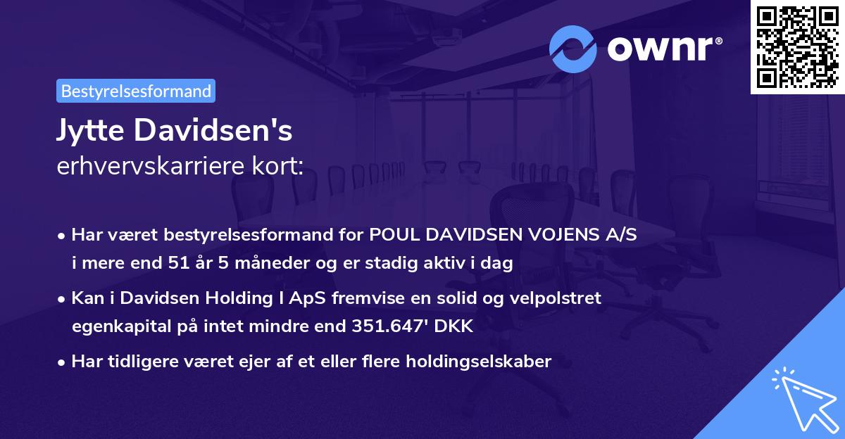 Jytte Davidsen's erhvervskarriere kort