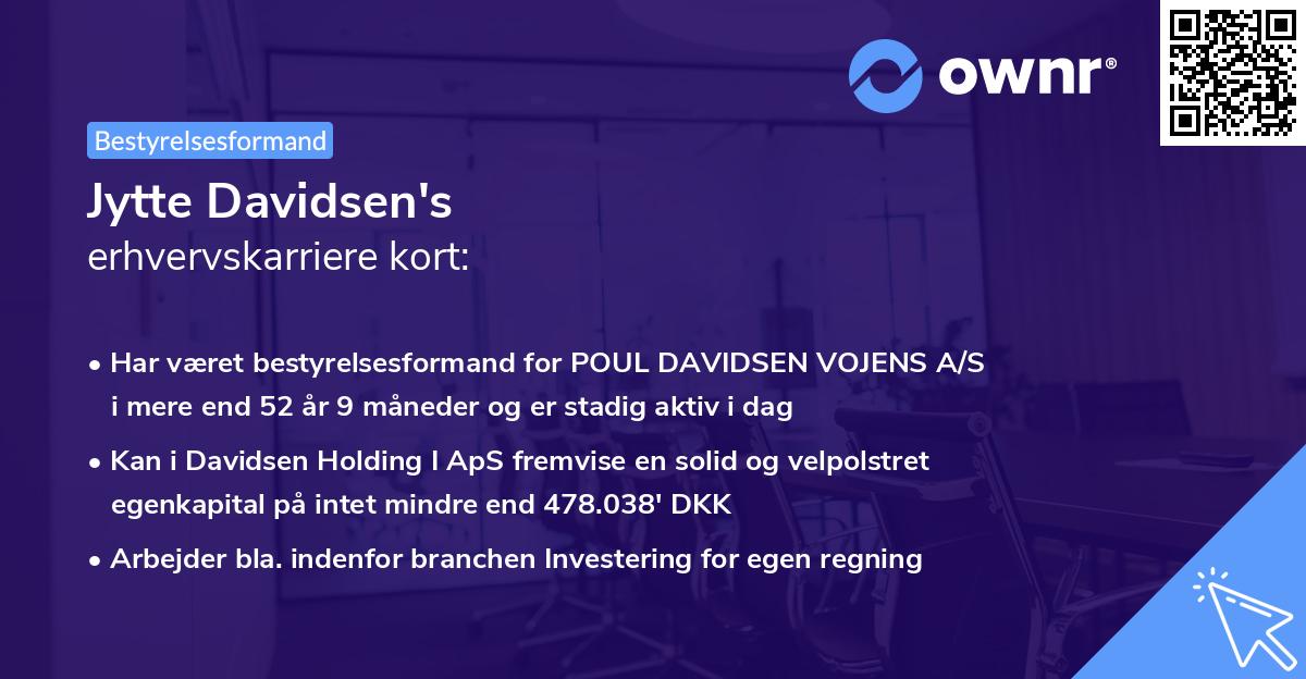 Jytte Davidsen's erhvervskarriere kort
