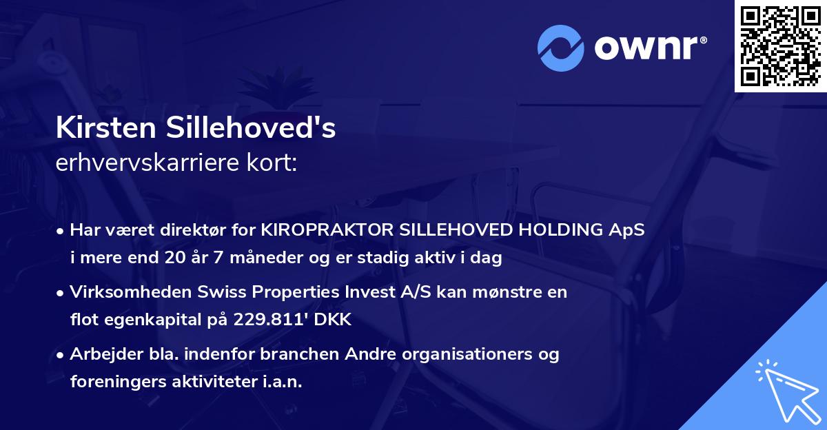 Kirsten Sillehoved's erhvervskarriere kort