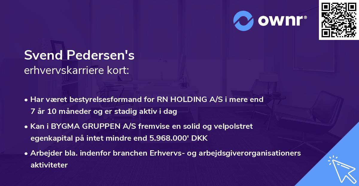 Svend Pedersen's erhvervskarriere kort