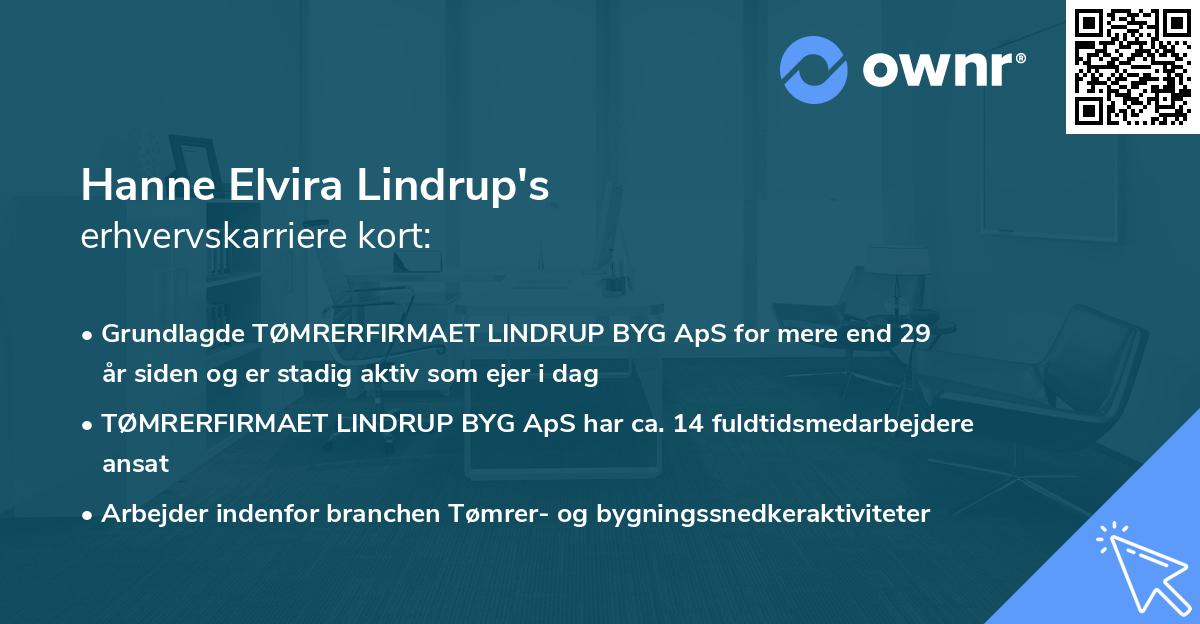 Hanne Elvira Lindrup's erhvervskarriere kort