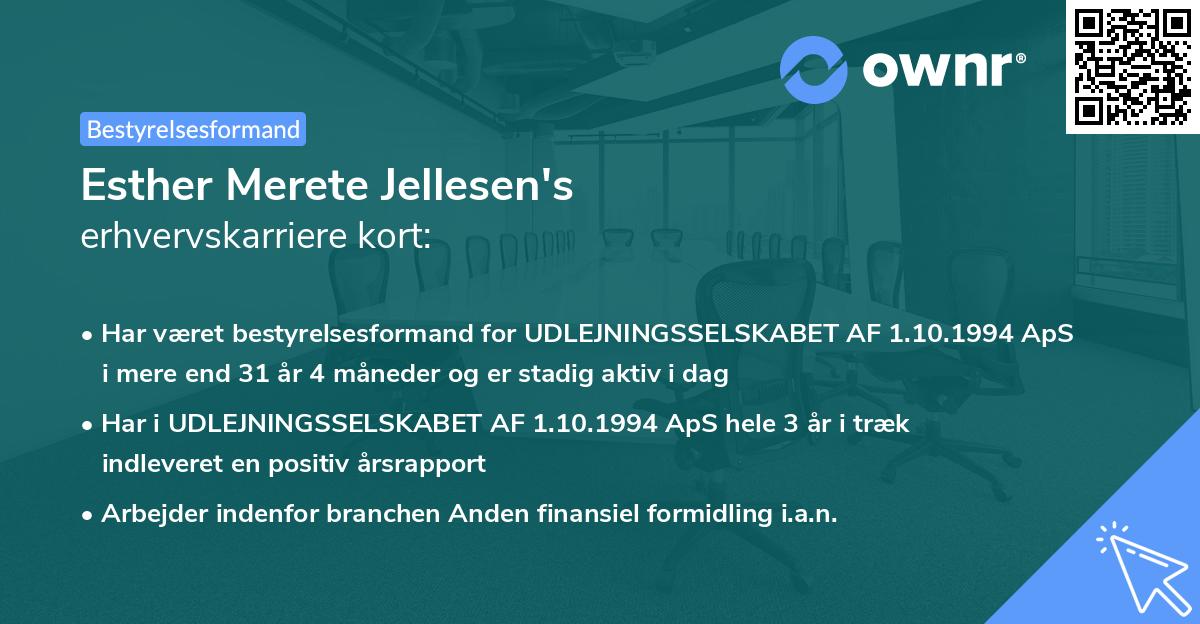 Esther Merete Jellesen's erhvervskarriere kort