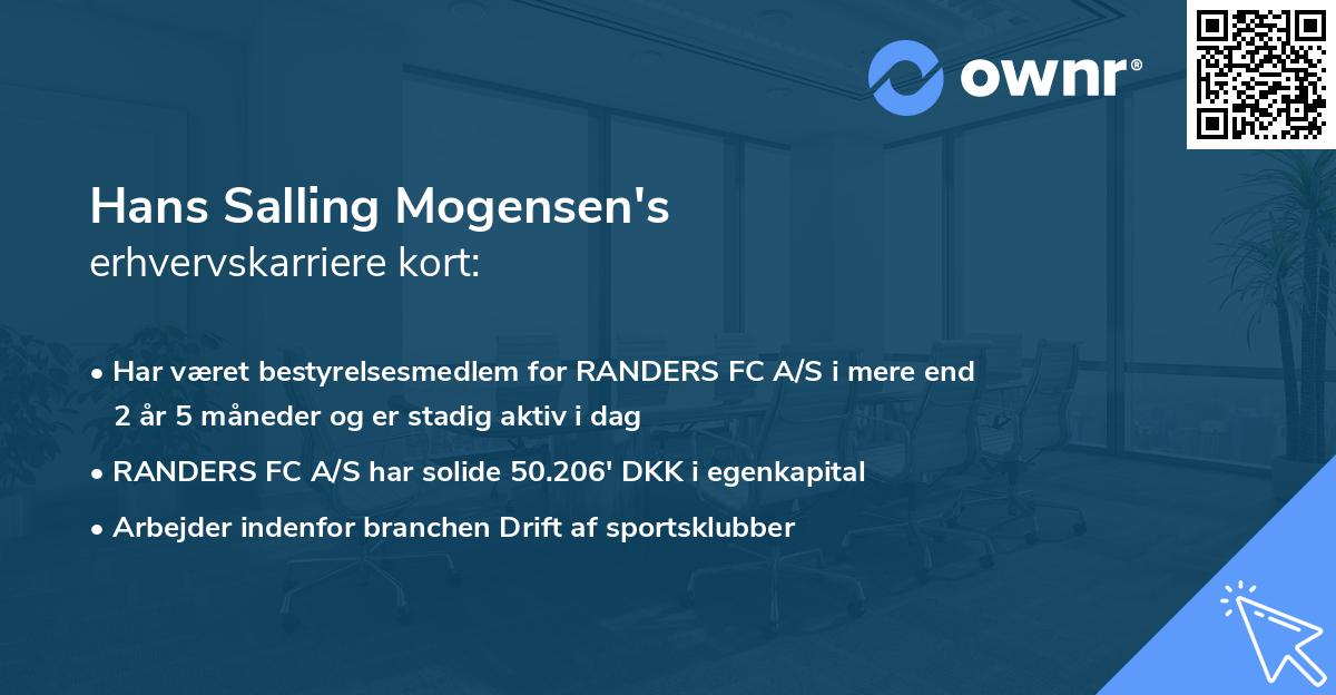 Hans Salling Mogensen's erhvervskarriere kort