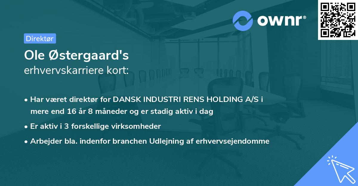 Ole Østergaard's erhvervskarriere kort