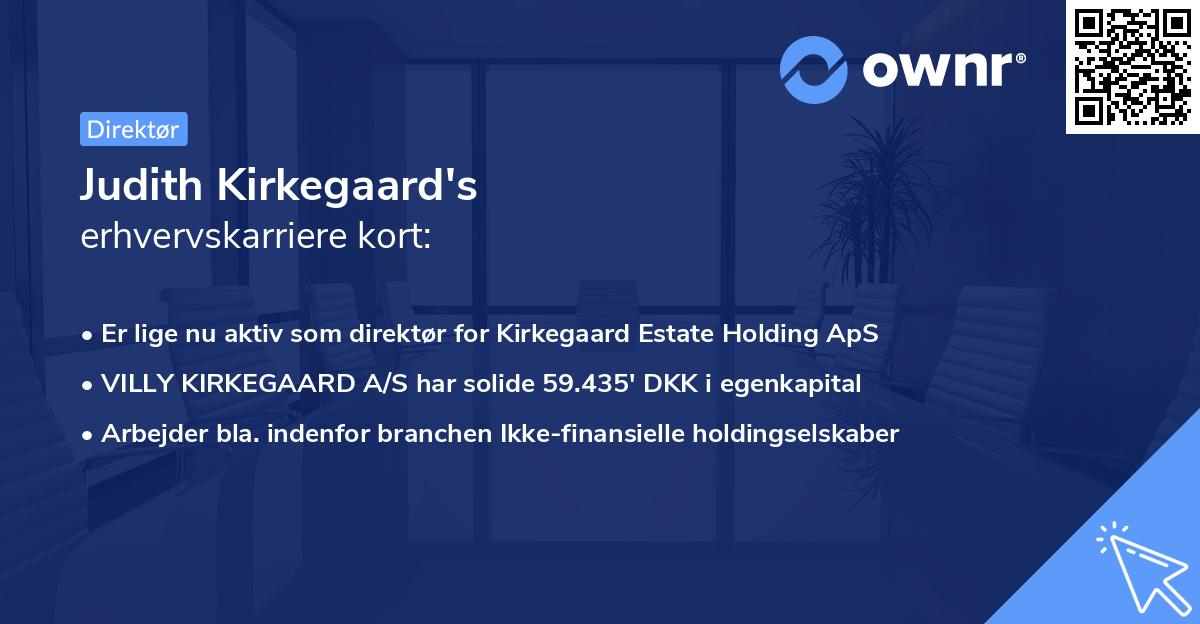 Judith Kirkegaard's erhvervskarriere kort