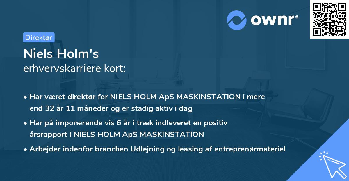 Niels Holm's erhvervskarriere kort