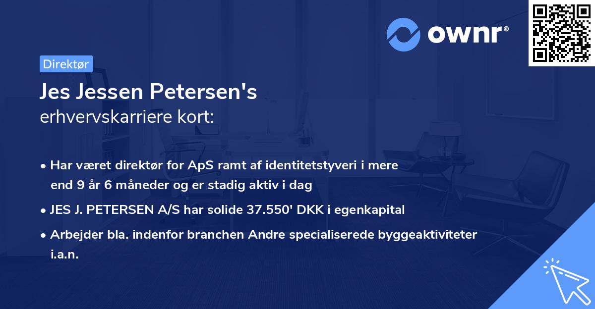 Jes Jessen Petersen's erhvervskarriere kort